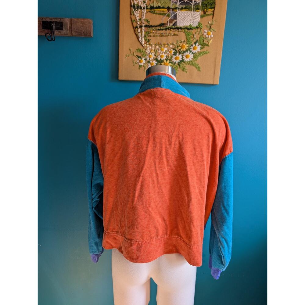 Vintage 90s mockneck pullover colorblock size large XL athletic surf sweatshirt - Picture 3 of 5